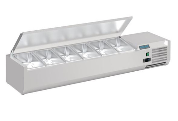Polar DA680-A G-Series Countertop Prep Fridge with Lid 6x 1/4GN