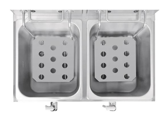 Apuro FC375-A Twin Tank Twin Basket 8Ltr Countertop Fryer with Timers 2x 2.9kW