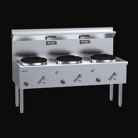 LUUS WZ-3C Compact Waterless Wok - 3 Chimney Burners LUUS WZ-3C Compact Waterless Wok - 3 Chimney Burners