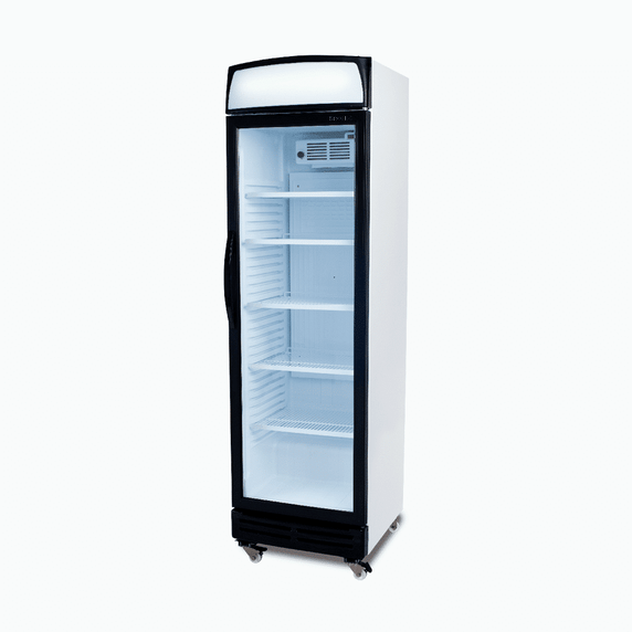 Bromic GM0374LB-NR Upright Display Fridge – 372L – 1 Door – Flat Glass – White with Black Trim Bromic GM0374LB-NR Upright Display Fridge – 372L – 1 Door – Flat Glass – White with Black Trim