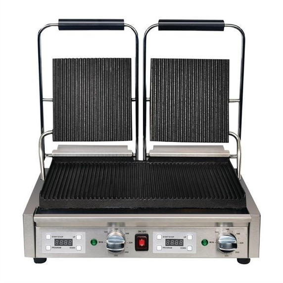 Apuro FC383-A Double Contact Grill Ribbed Plates with Timer Apuro FC383-A Double Contact Grill Ribbed Plates with Timer
