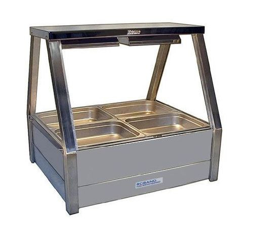 Roband E22RD Straight Glass Double Row Commercial Hot Food Display Bar with Rear Roller Doors