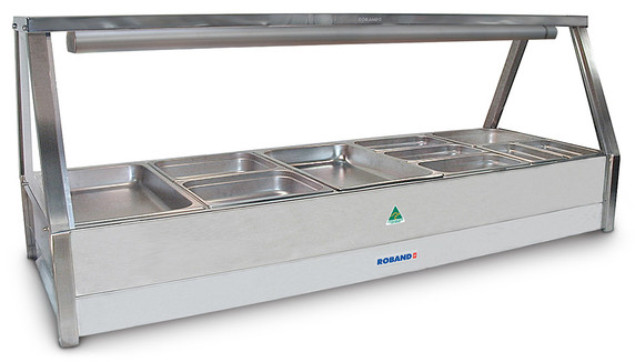 Roband E25RD - Straight Glass Hot Foodbar with Roller Doors