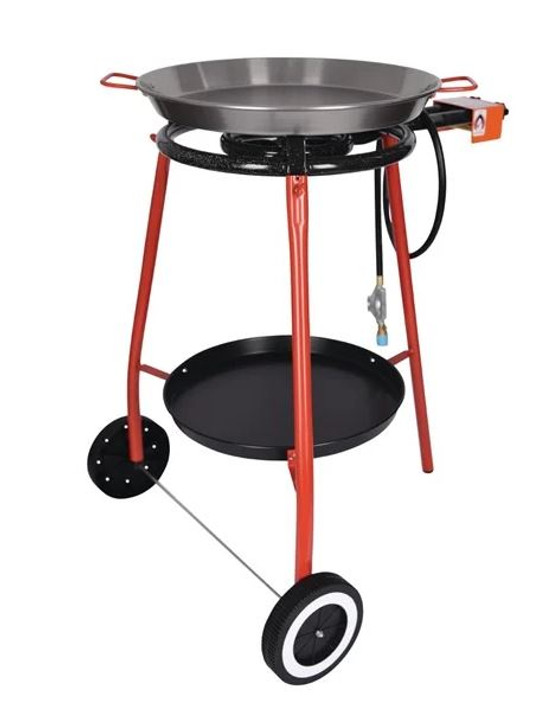 Chef Inox FY919 Andreu Paella Stand with Wheels and 450mm Tray - pan/gas/burner