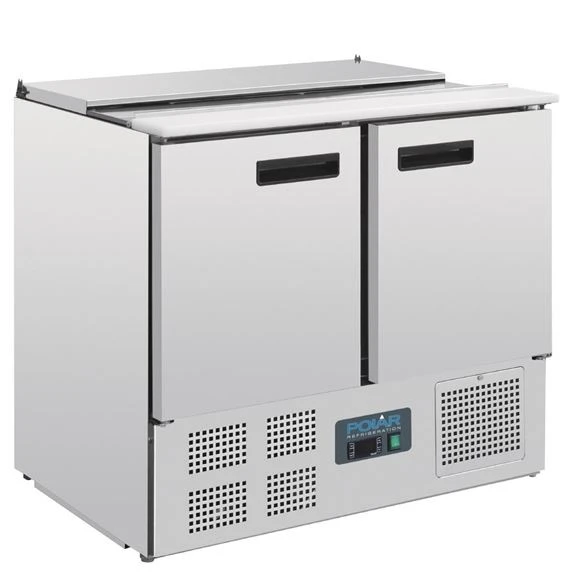 Polar G606-A G-Series Saladette Counter Fridge 240L | 2-Door Prep Bench