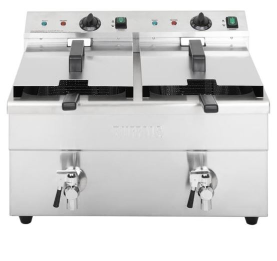 Apuro Twin Tank Induction Fryer 2x7.5 Ltr - 2x3KW