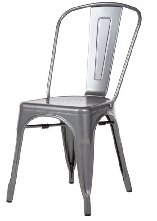 GL329 Bolero Gun Metal Grey Steel Bistro Side Chair (Pack of 4)