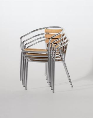 Bolero U421 Aluminium & Ash Chairs (Pack of 4)