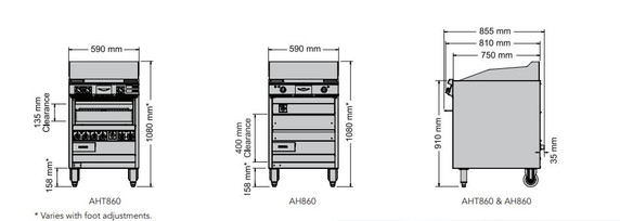 Austheat AH860 Freestanding Hotplate/ Toaster