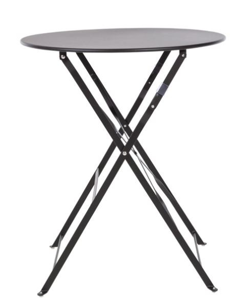 Bolero GH558 Black Pavement Style Steel Table 595mm