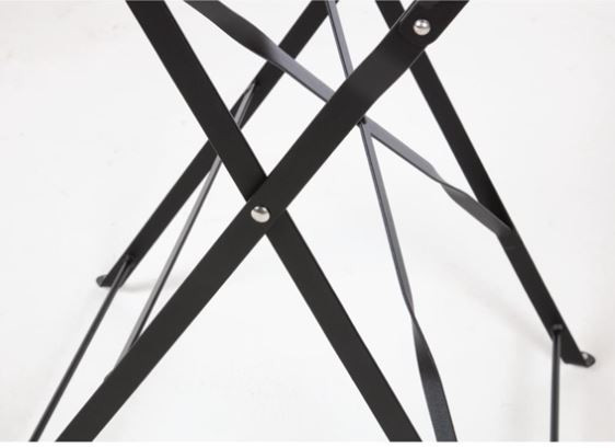 Bolero GH558 Black Pavement Style Steel Table 595mm