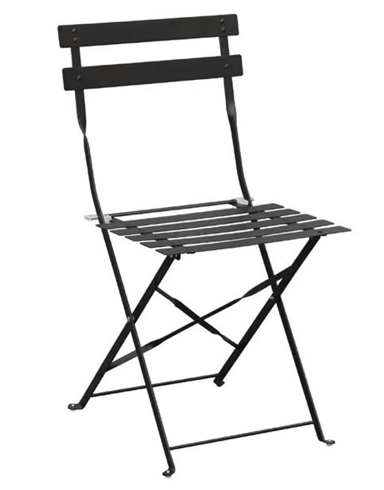 GH553 Bolero Black Pavement Style Steel Folding Chairs (Pack of 2)