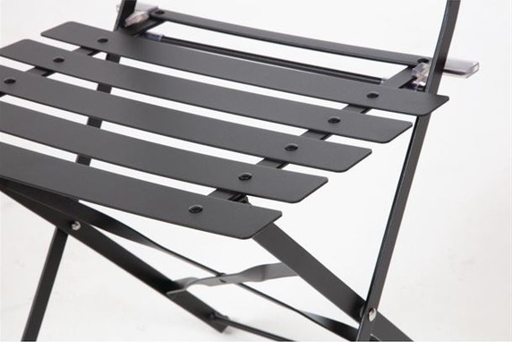 Bolero GH553 Black Pavement Style Steel Folding Chairs (Pack of 2)