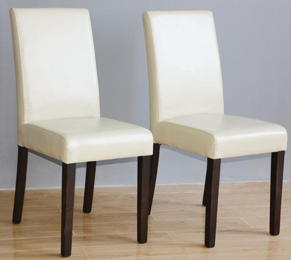 Bolero GH444 Faux Leather Dining Chairs Cream (Pack of 2)