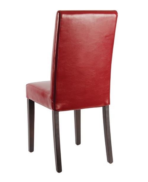 GH443 Bolero Faux Leather Dining Chairs Red (Pack of 2)