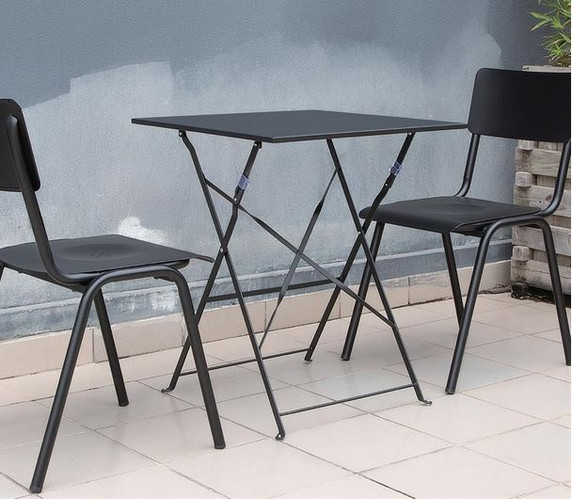 Bolero GK989 Black Square Pavement Style Steel Table