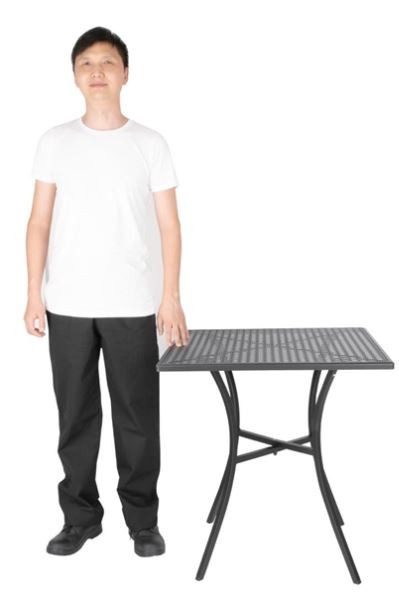 Bolero GG706 Black Steel Patterned Square Bistro Table 700mm