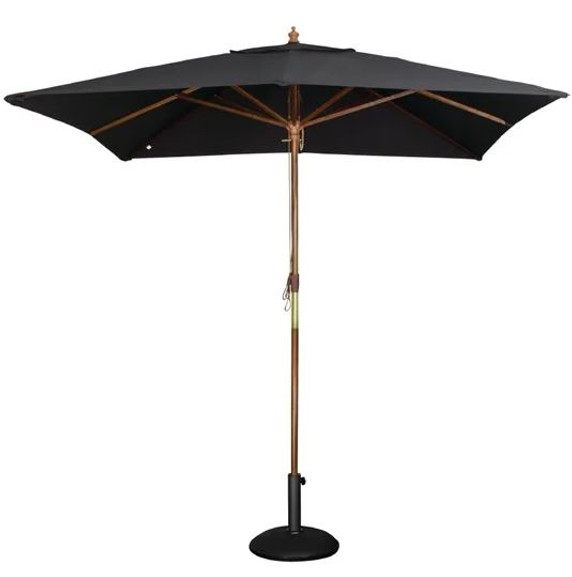 Bolero GH990 Square Outdoor Umbrella 2.5m Black