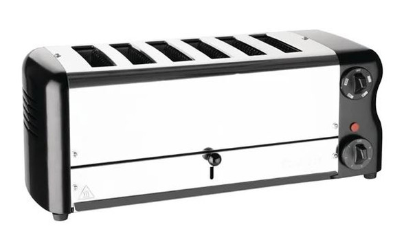 Rowlett Esprit CH187-A 6 Slot Toaster Jet Black with Elements & Sandwich Cage