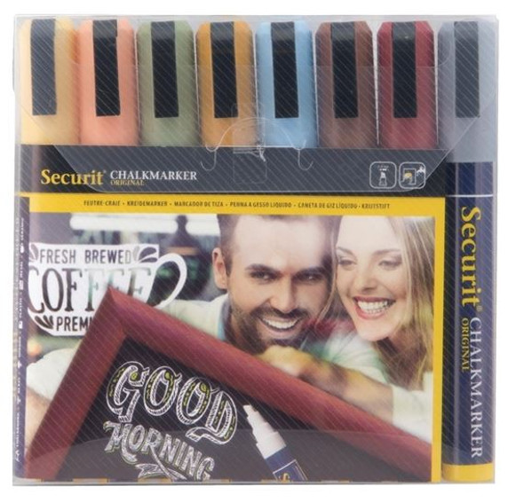 Securit GM269 Earth Chalk Pens 2mm x 6mm (Pack of 8 only)