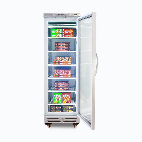 Bromic UF0374S Upright Display Freezer 300L 1 Door Flat Glass