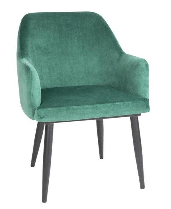 Bolero FX070 Lia Velvet Set of 2 Chairs - Dark Green