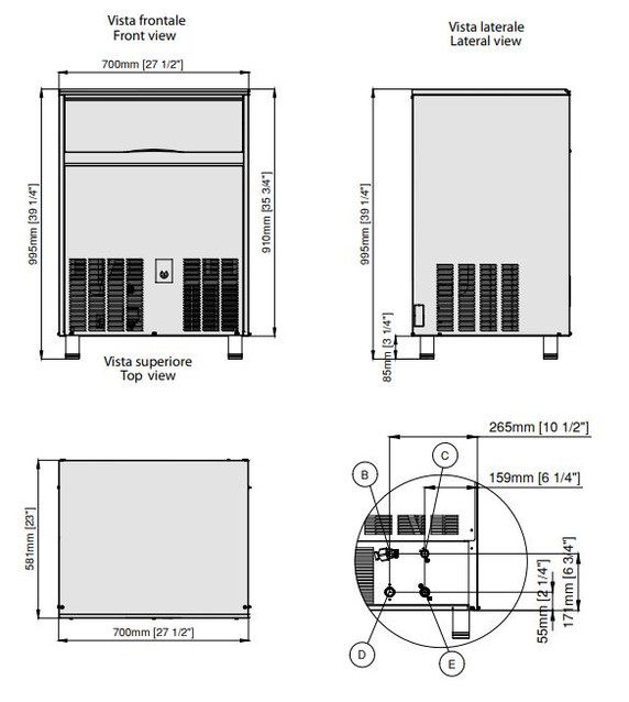 Icematic C90-A - Self Contained Ice Machine 20g Bright Cube