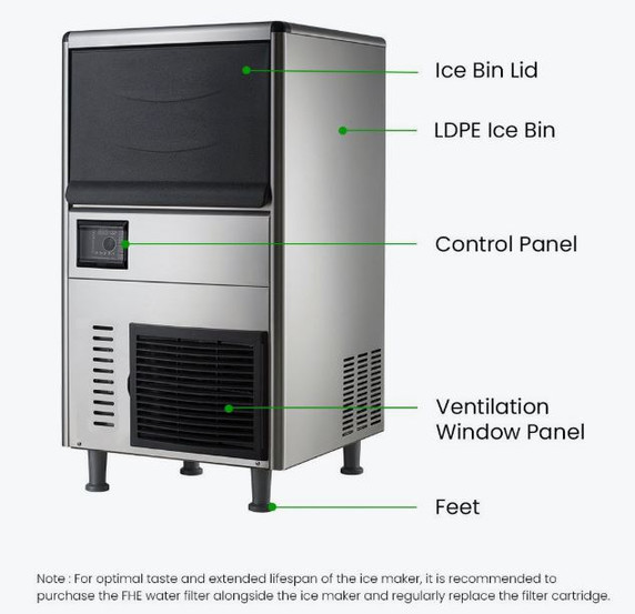 SN-068F Blizzard Ice Maker – 60kg Granular Commercial Ice Machine