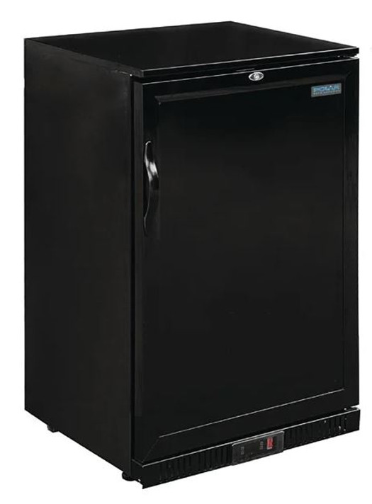 Polar GL015-A G-Series 900mm Single Solid Door Back Bar Cooler in Black 138Ltr