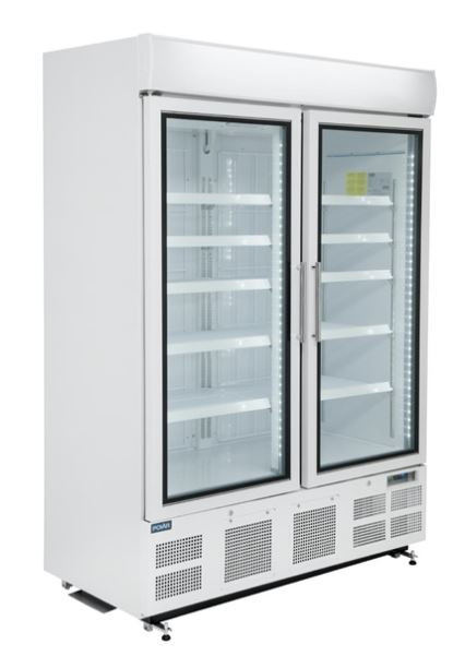 Polar GH507-A G-Series 2 Door Upright Display Freezer 920Ltr White
