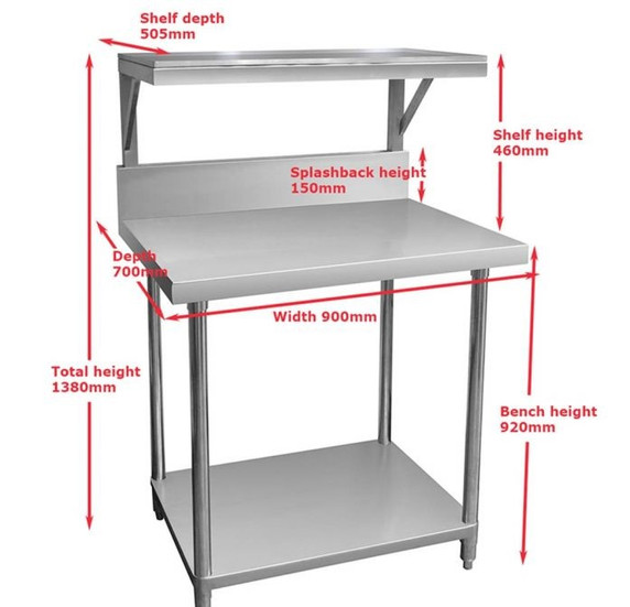 SMB-7-0900 Heavy Duty Salamander Bench with Shelf Braces