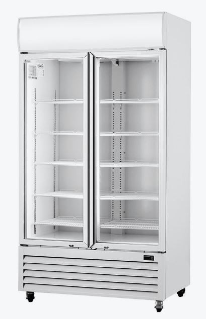 Thermaster LG-1000P 2-Door Upright Commercial Beverage Display Fridge White (885L)