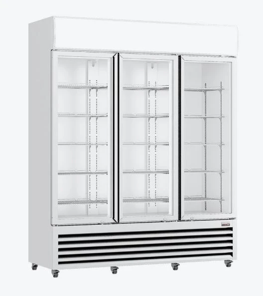 Thermaster LG-1203P Three Glass Door Colorbond Upright Beverage Display Fridge White (1065L)