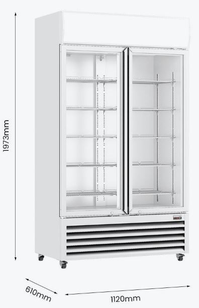 Thermaster Two Glass Door Colourbond Upright Drink Fridge LG-730P