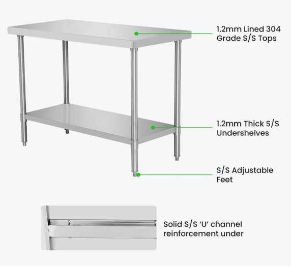 WB6-1800/A Stainless Steel Workbench
