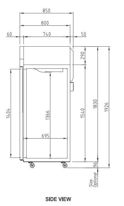 KR25-1HC Turbo Air 574 Ltr Top Mount Solid Door Fridge