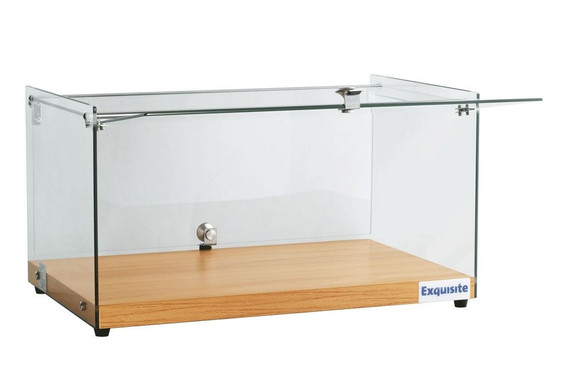 Exquisite CD35-O - 1 Tier Flat Glass Ambient Cake Display Natural Oak Colour Exquisite CD35-O - 1 Tier Flat Glass Ambient Cake Display Natural Oak Colour