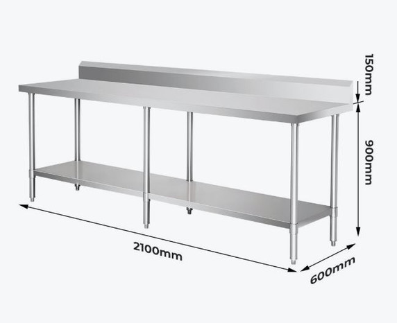 Modular System Workbench with Splashback - WBB6-2100/A