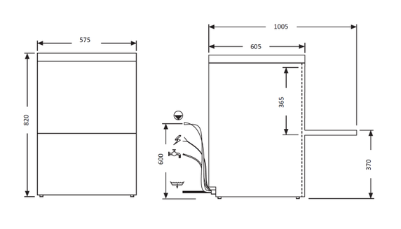 Eurowash EW360E/10A Commercial Undercounter Dishwasher (10A Plug & Play)