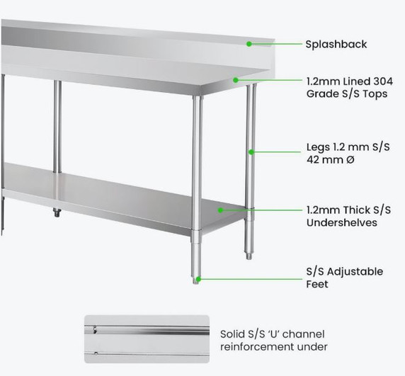 WBB6-2400/A Workbench with Splashback