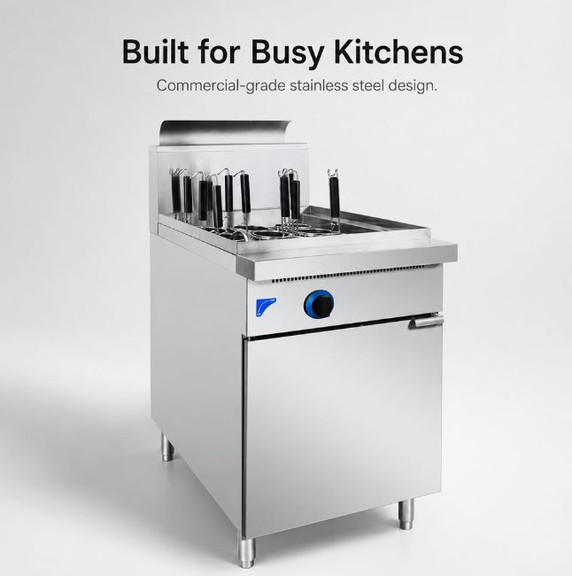 PC150-9 V Pan Natural Gas 9 Baskets Pasta and Noodle Cooker