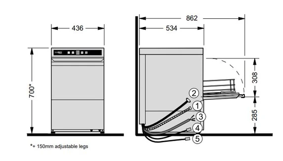 Hobart ECOMAX G404 Commercial Compact Under-Bench Glasswasher (Made in Germany)