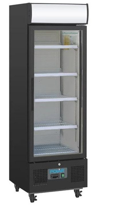 Polar G-Series GH426-A Upright Display Fridge 218Ltr Black