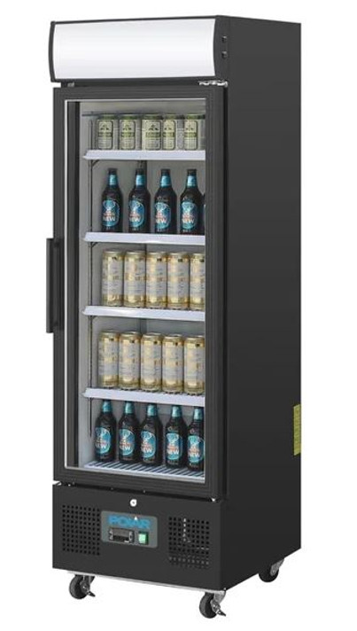 Polar G-Series GH426-A Upright Display Fridge 218Ltr Black