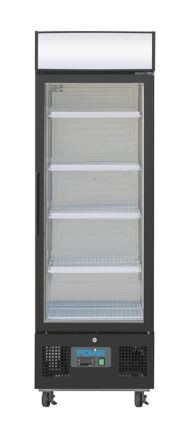 Polar GH426-A 218L Upright Black Display Fridge | Canopy Light