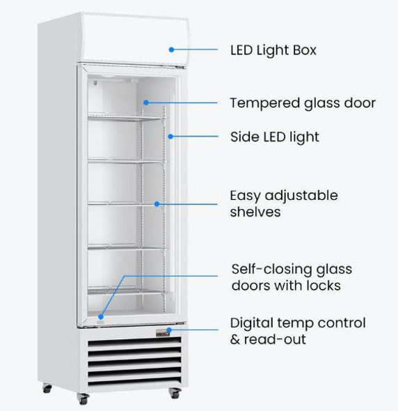 Single Glass Door Colourbond Upright Drink Fridge LG-370P