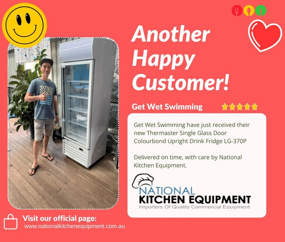 Thermaster 370L Single Glass Door Upright Drink Display Fridge | LG-370P