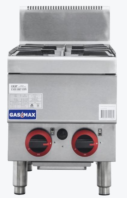 Gasmax JUS-TR-2B 2 Burner Natural Gas Cooktop 305mm | 49Mj Commercial