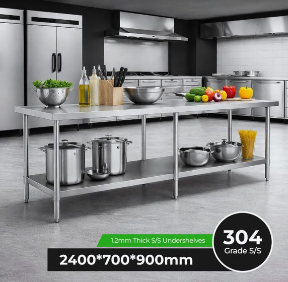 WB7-2400/A Stainless Steel Workbench