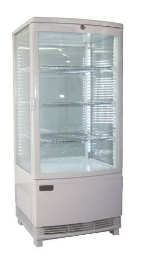 Exquisite CTD78LED White Four Sided Glass Counter Top Display Refrigerator with LED
